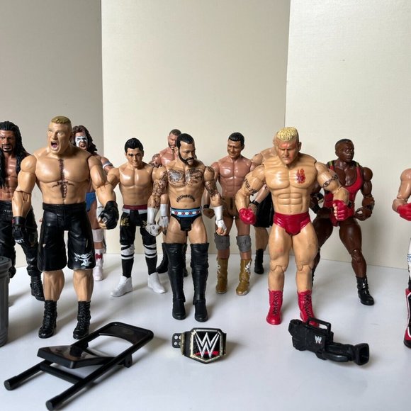 WWE Action Figures 12 Wrestlers 11 Mattel 1 Jakks Brand - Picture 2 of 7